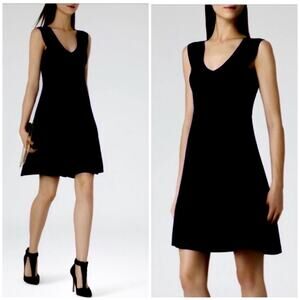 Reiss Black The Archive Jamie Bandage Fit and Flare Knit Dress Small